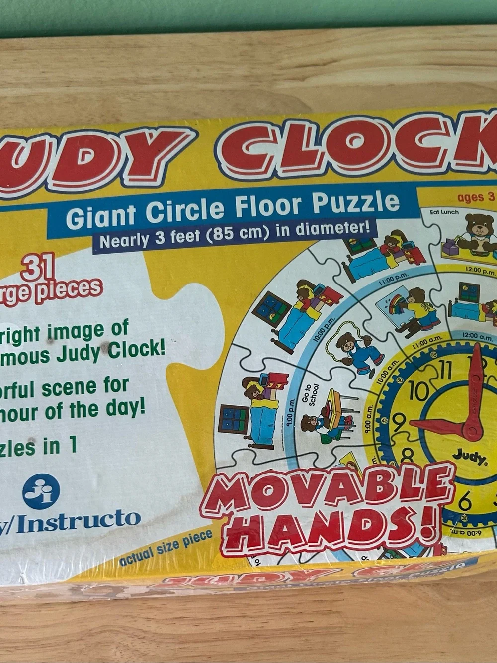 Judy Clock Giant Circle Floor Puzzle - Yellow Educational Time Toy